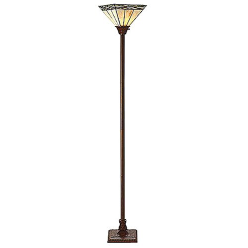 Mission-Style Glass Torchiere Floor Lamp