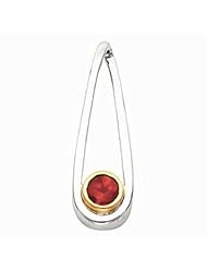 18K Two-Tone Gold Mozambique Garnet Pendant -- LIFETIME WARRANTY