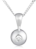 Image of 9Ct White Gold Diamond Doughnut Pendant + Curb Chain (Adjustable) 18