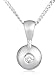 9Ct White Gold Diamond Doughnut Pendant + Curb Chain (Adjustable) 18