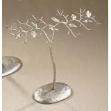 Metal Jewelry Stand Tree with an Antique Silver & Gold Finish