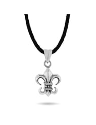 Vintage Style Sterling Silver Fleur de Lis Pendant
