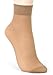ililily 5 Or 10 Pairs 20D Sheer Ankle High Tights Hosiery Socks (Dark Beige - 5)