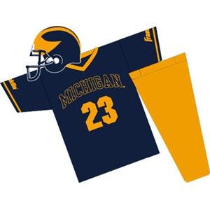 Michigan Wolverines Youth NCAA Team Helmet and Uniform Set by Franklin Sports (Medium)