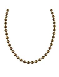 18" 6.5mm dyed chocolate freshwater cultured pearl and 14ky bead necklace.