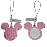 Disney Minnie Mouse Pink Ears with Mirror handheld & Cell Phone Charm Strap ....