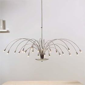 LBL Lighting HS4824SC05 Zen 24 Light Frosted Xenon Light Chandelier - 12V Length: 30" - 50" Adjustable