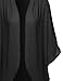 MBE Women's Flowy Sheer Loose Chiffon Kimono Cardigan & Blouse Top Solid