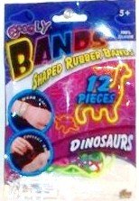 Googly Bands Shaped Rubber Bands 12 Pack: Dinosaurs