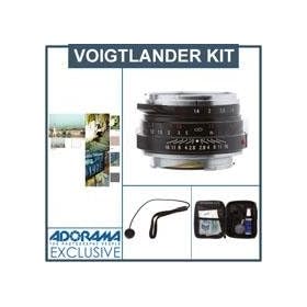 Voigtlander Nokton 40mm f/1.4 Leica M Mount Lens Single Coat- Black Bundle - with Tiffen 43mm Photo Essentials Filter Kit, Lens Cap Leash, Professional Lens Cleaning Kit,