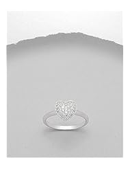 Heart CZ Ring In 92.5 Sterling Silver