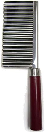 Stainless Steel Wavy Wave Edged Crinkle Knife Cutter Fancy Cut Plastic Handle