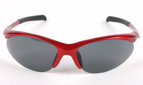 Roadmaster POLARISED SUNGLASSES - RED for Running, Cycling and Triathlon Sports, with INTERCHANGEABLE Polarized and Low Light LENSES. For Men, Women and Junior Use. UVA / UVB (UV400) Protection