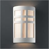 IMAGE OF Ambiance Open Top and Bottom Small Cross Window Wall Sconce Finish: Gloss Black, Shade Option: White Styrene