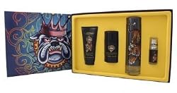 ED HARDY by Christian Audigier Gift Set for MEN: EDT SPRAY 3.4 OZ & HAIR AND BODY WASH 3 OZ & ALCOHOL FREE DEODORANT STICK 2.75 OZ & EDT SPRAY .25 OZ MINI