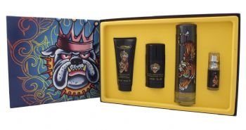 ED HARDY by Christian Audigier Gift Set for MEN: EDT SPRAY 3.4 OZ & HAIR AND BODY WASH 3 OZ & ALCOHOL FREE DEODORANT STICK 2.75 OZ & EDT SPRAY .25 OZ MINI