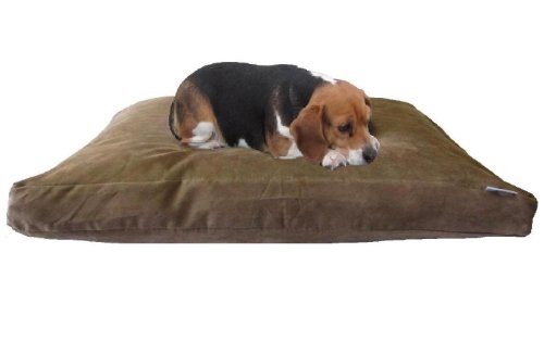 XXL Extra Large Overstuffed Orthopedic Foam Pet Bed Pillow for Big Dog with Brown Suede Durable Dog Bed Cover