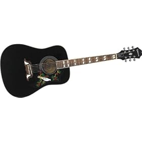 Epiphone Dove Acoustic Guitar, Ebony Chrome Hardware