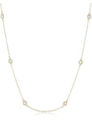 Riccova "Retro" Plated Cubic Zirconia By The Yard Classic Chain Necklace, 36"