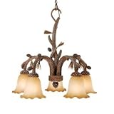 Aspen - 5 Light Downlight Rustic Chandelier Lighting Fixture - Pine Tree - B2694