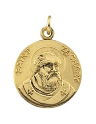 14K Yellow Gold 18.00 mm St. Zachary Medal