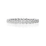 Diamond Antique Style 18k White Gold Eternity Wedding Band Ring
