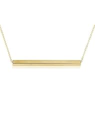 Bar Necklace Horizontal Bar Pendant - Gold Name Bar Pendant