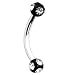 Black Acrylic Tiffany Gem Eyebrow Ring