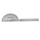 uxcell 分度器ルーラー シルバートーン ステンレス スチール エンジニア 測定ツール