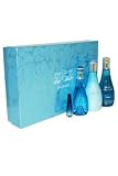 Cool Water by Zino Davidoff for Women - 4 Pc Gift Set 3.4oz EDT Spray, 6.7oz Moisturizing Body Lotion, 6.7oz Gentle Shower Breeze, 5ml EDT Miniature