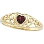 04.00X04.00 MM 14K Yellow Gold Genuine Mozambique Garnet Heart Ring
