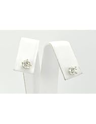 14K White Gold Diamond Screw Back Stud Earrings