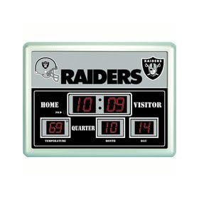 Oakland Raiders 14 x 19 LED Scoreboard Clock and Thermometer