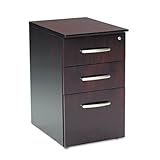 Mahogany on Walnut Veneer Mayline Napoli 3 Drawer Lateral File Pedestal