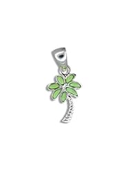 Sterling Silver Green Turquoise Palm Tree Pendant