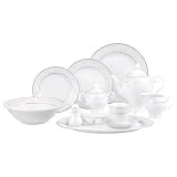 49 Piece Porcelain Dinnerware Set, Service for 8