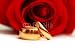 Wallmonkeys Peel and Stick Wall Decals - Wedding Concept with Roses and Two Rings - Removable Graphic