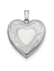 Genuine IceCarats Designer Jewelry Gift Sterling Silver 24Mm D/C Heart Locket