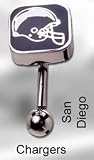 NFL Reverse Top Down Belly Button Ring - San Diego