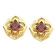 14K Yellow Gold Mozambique Garnet Earrings