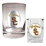 Southern California Trojans Rocks Glass & Shot Glass Set NCAA College Athletics