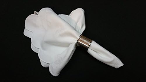 Cloth Dinner Napkins Set of 12 - White Damask Napkins - 100% Pure Cotton 20x20