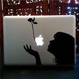 Cool Girl Flower Macbook Apple Mac Laptop Decal Sticker