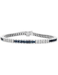 Sapphire and Diamond Bracelet in 18kt White Gold