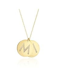 Gold Monogram Necklace - Double Disc Necklace - Initial Disc Necklace - Wedding Bridesmaid Necklaces - Gold Filled Necklace