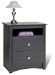 Prepac Sonoma Tall 2-Drawer Nightstand, Black
