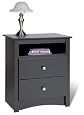 Sonoma 2 Drawer Tall Nightstand, Black