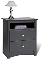 Sonoma 2 Drawer Tall Nightstand, Black