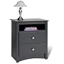 Sonoma 2 Drawer Tall Nightstand, Black