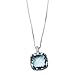 Women's Blue Topaz Cushion Diamond Necklace title=